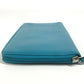 CHANEL Long Wallet Purse leather blue Camellia CC COCO Mark