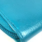 CHANEL Long Wallet Purse leather blue Camellia CC COCO Mark