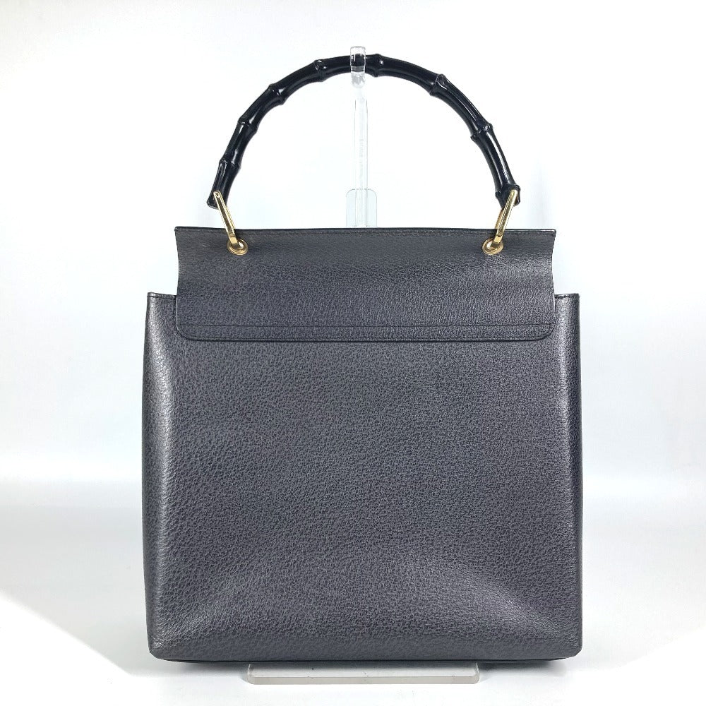 GUCCI Handbag 001・1118 leather gray vintage Bamboo