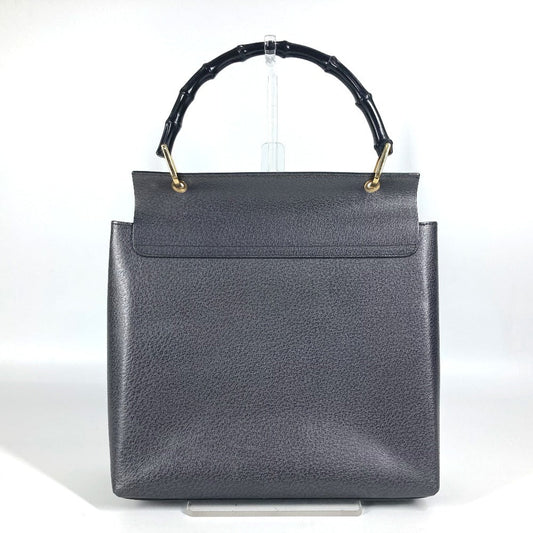 GUCCI Handbag 001・1118 leather gray vintage Bamboo