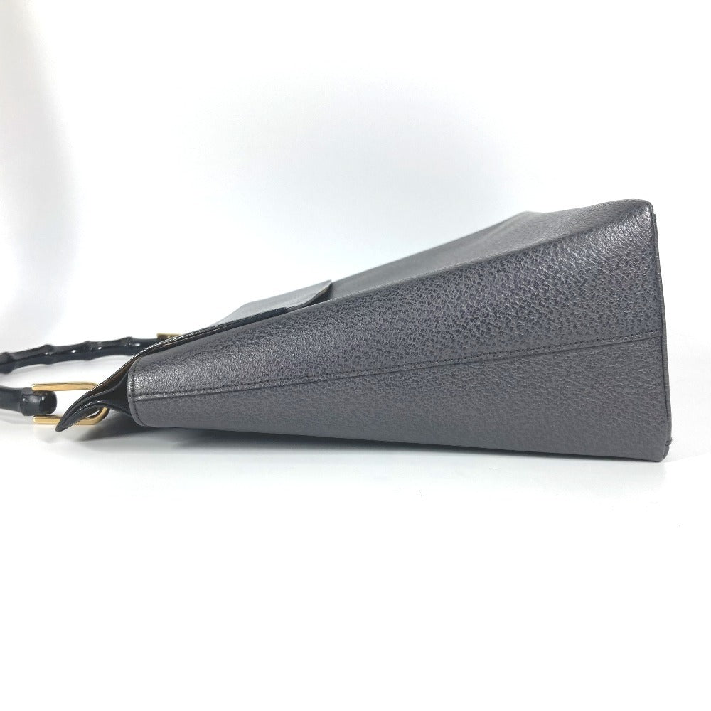 GUCCI Handbag 001・1118 leather gray vintage Bamboo
