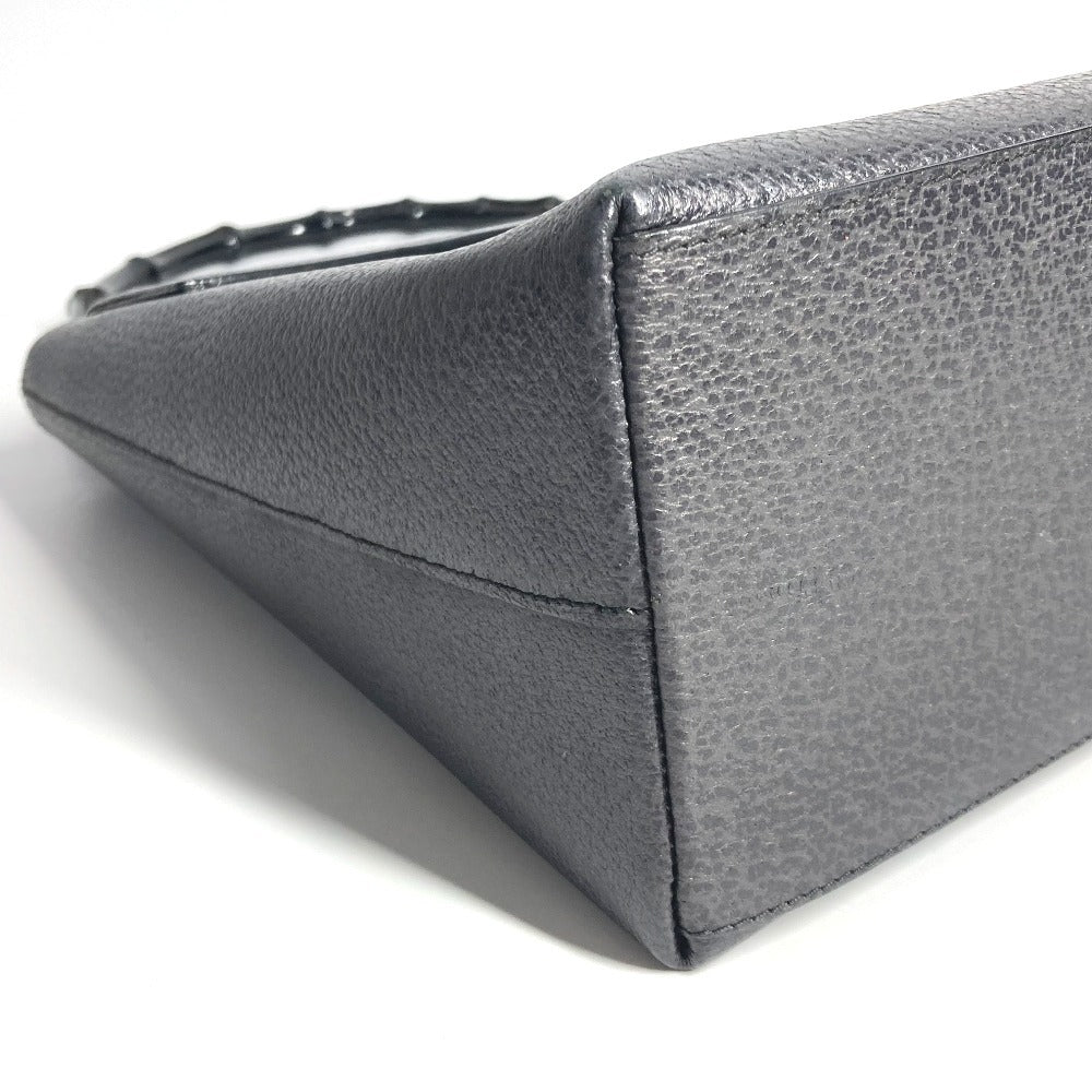 GUCCI Handbag 001・1118 leather gray vintage Bamboo