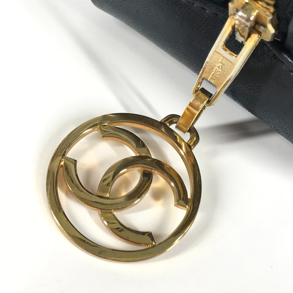 CHANEL Shoulder Bag Jersey, Leather Navy vintage quilting
