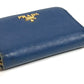 PRADA Coin case 1MM268 saffiano leather blue Safiano logo
