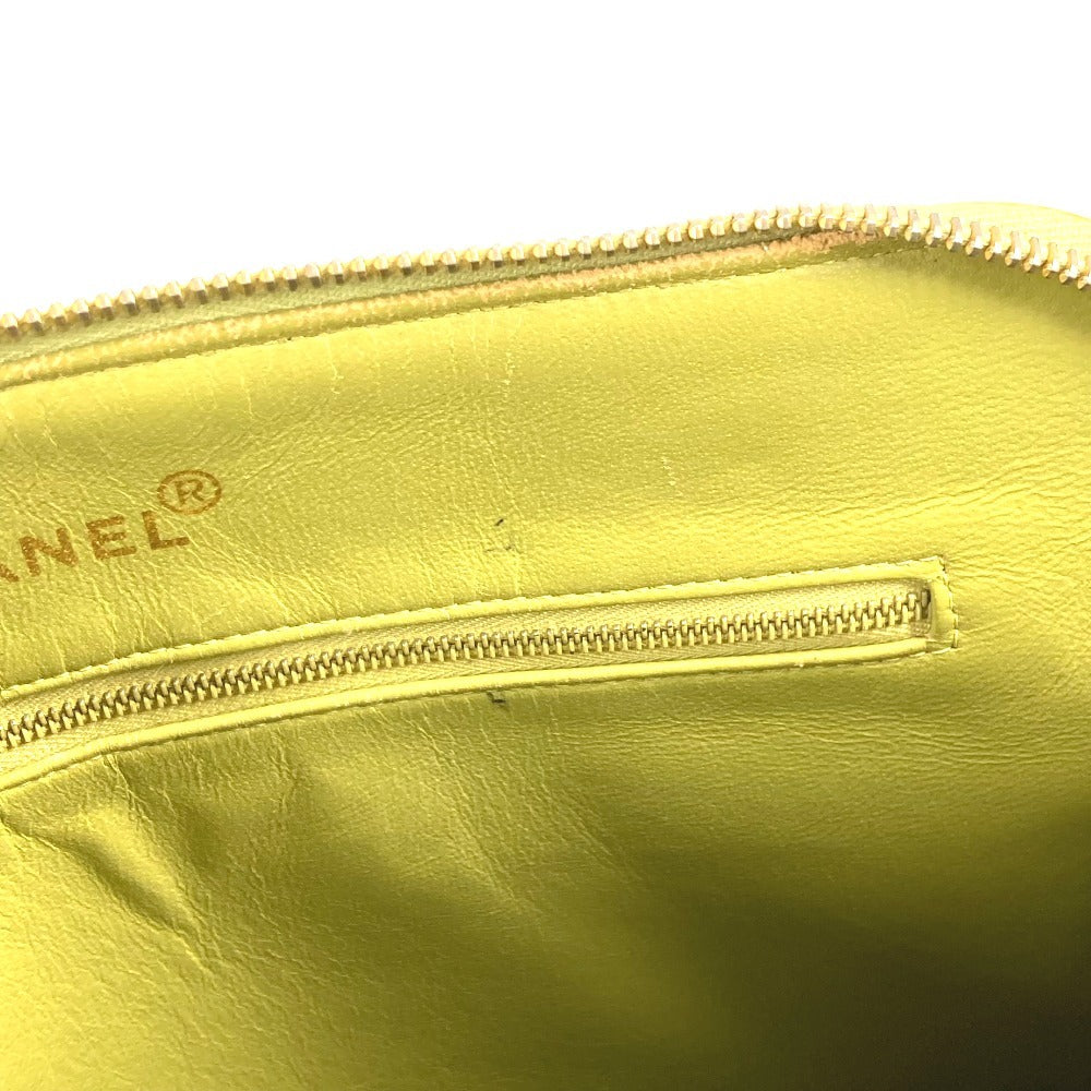 CHANEL Shoulder Bag Caviar skin Light green vintage Matelasse WChain Tote Bag