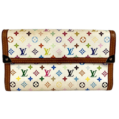 LOUIS VUITTON Long Wallet Purse M92659 Monogram multicolor canvas white Monogram multicolor Porte Tresor International