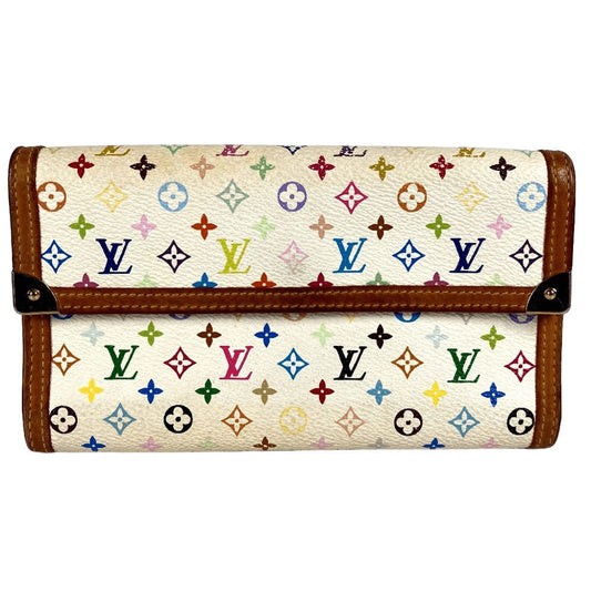 LOUIS VUITTON Long Wallet Purse M92659 Monogram multicolor canvas white Monogram multicolor Porte Tresor International