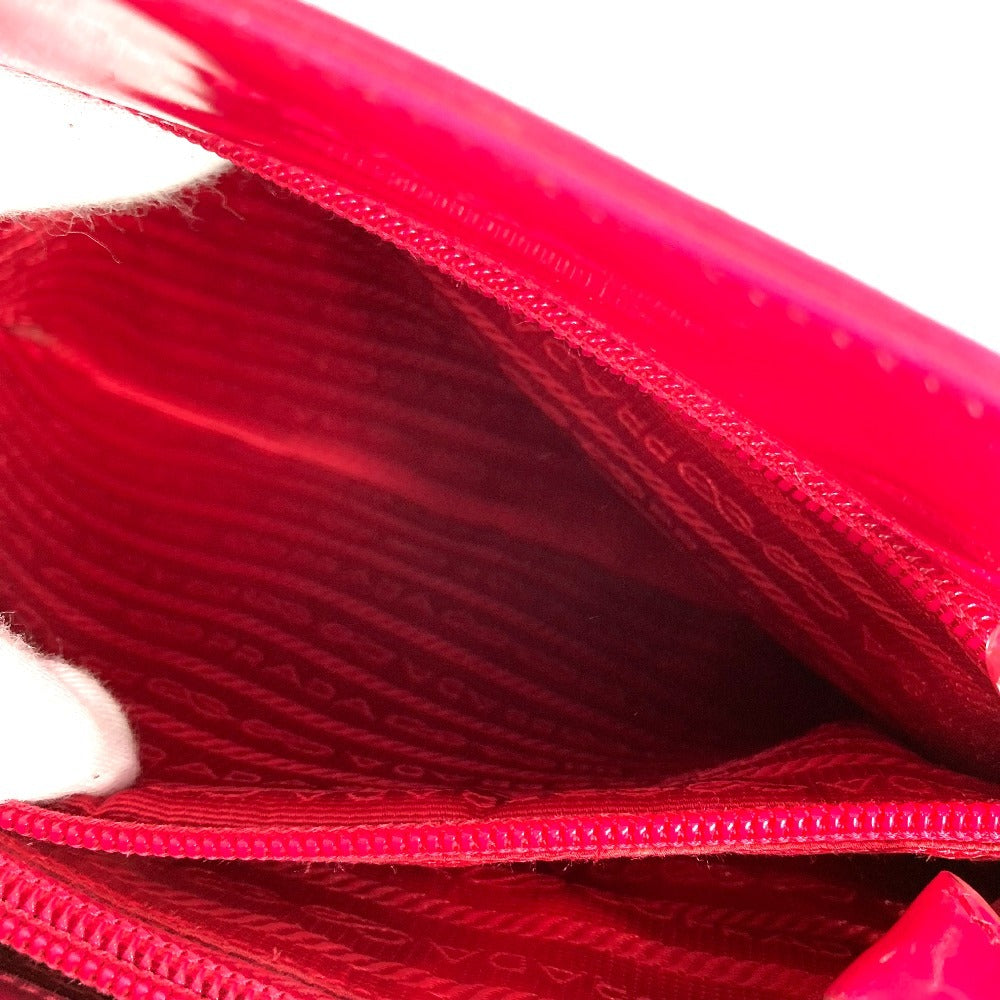 PRADA Handbag enamel pink Plat Stick handle Triangle logo plate