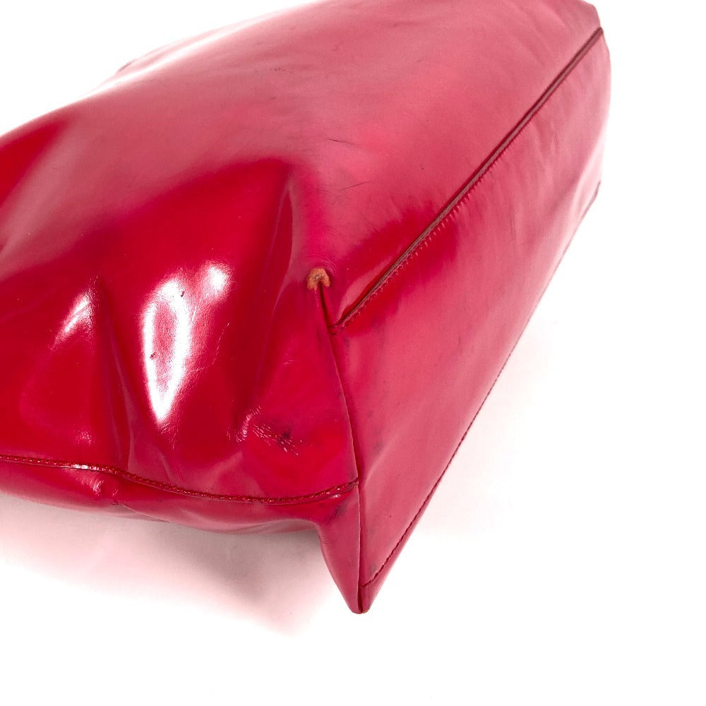 PRADA Handbag enamel pink Plat Stick handle Triangle logo plate