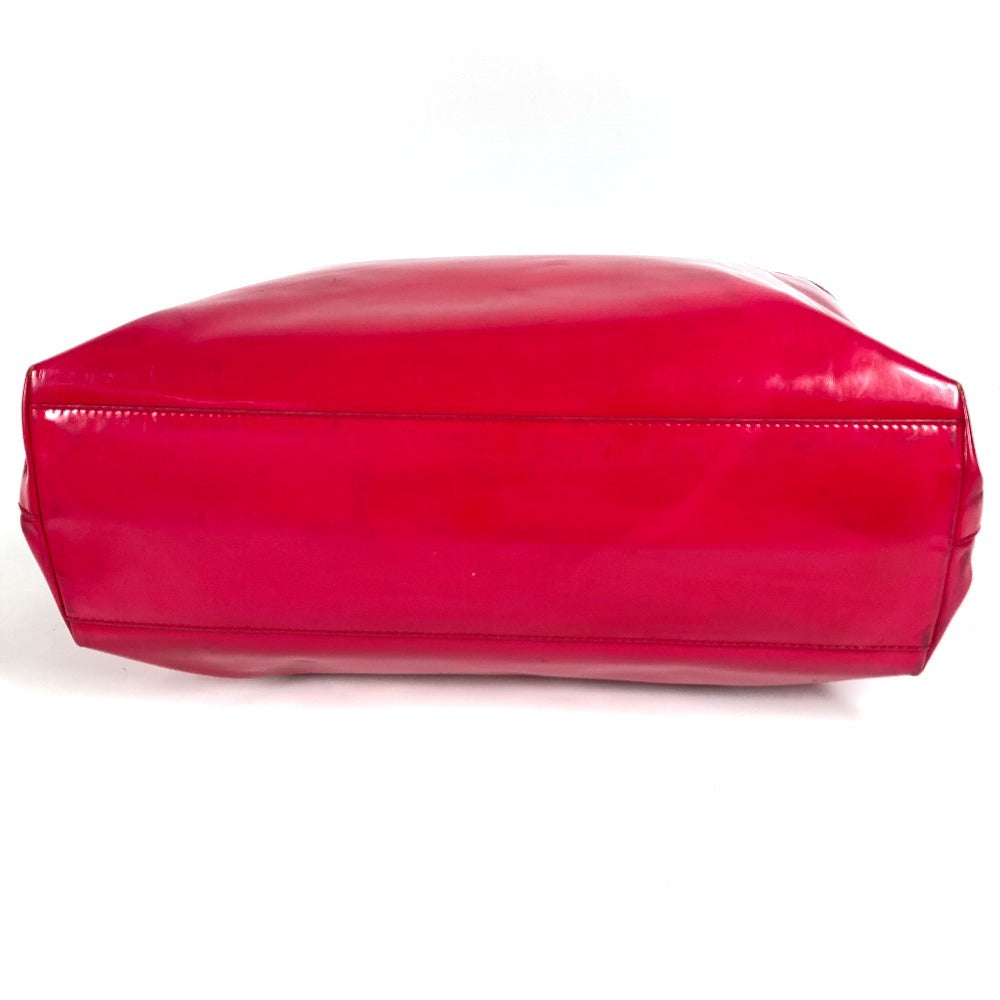 PRADA Handbag enamel pink Plat Stick handle Triangle logo plate