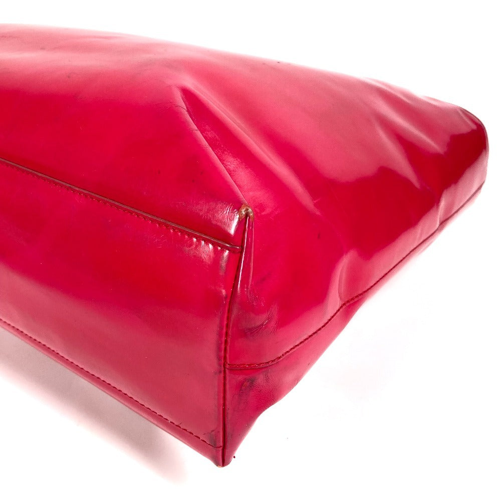 PRADA Handbag enamel pink Plat Stick handle Triangle logo plate