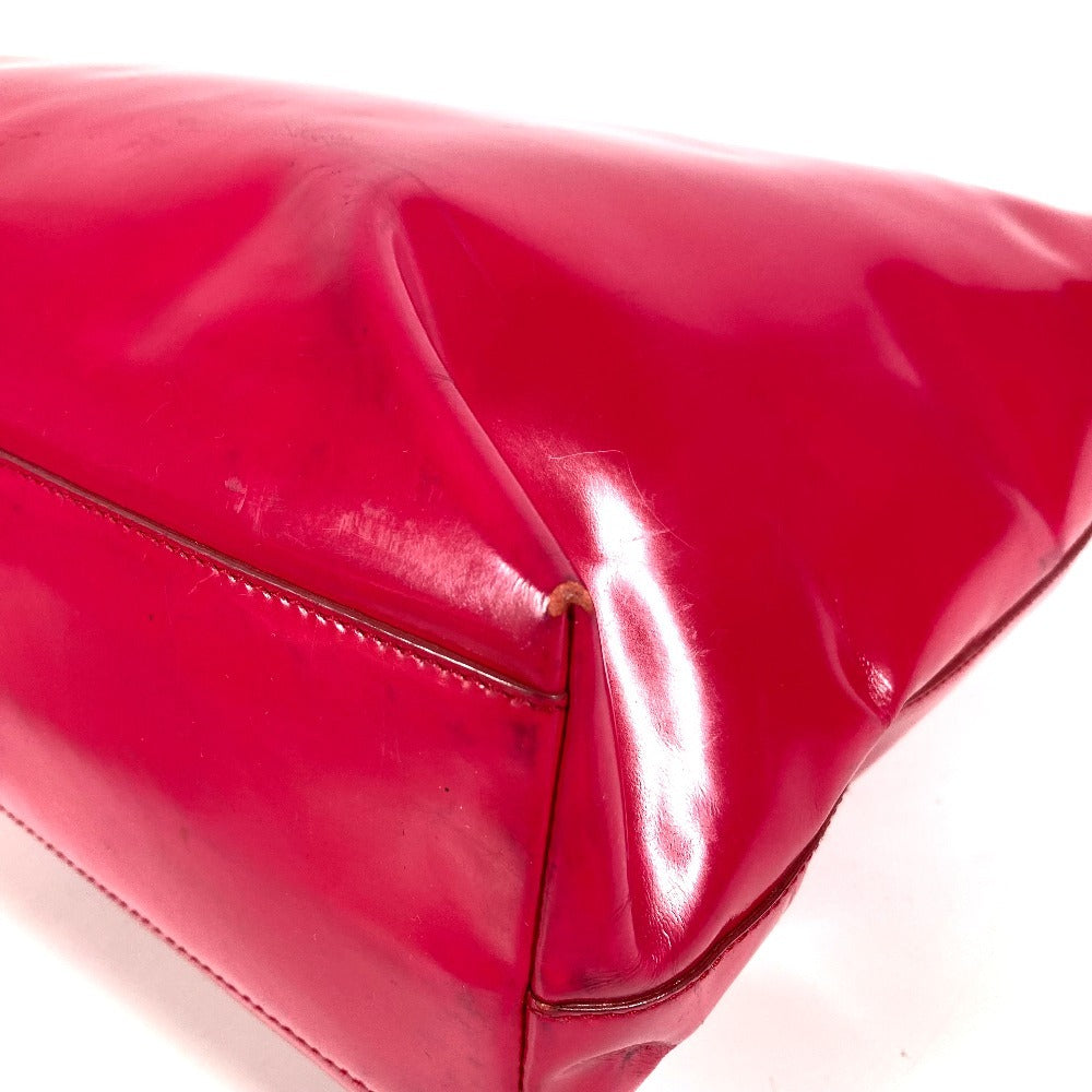 PRADA Handbag enamel pink Plat Stick handle Triangle logo plate