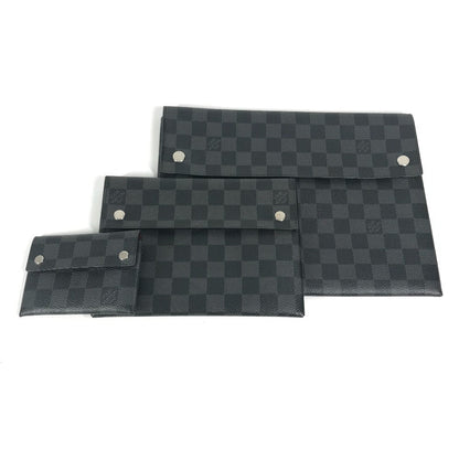 LOUIS VUITTON Clutch bag N60255 Damier Grafitto Canvas black Damier Grafitte Alpha Triple Pouch 3-Piece Set