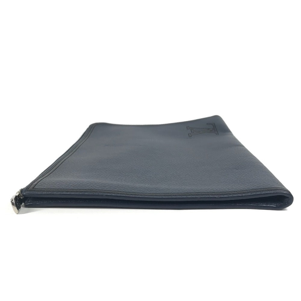 LOUIS VUITTON Clutch bag M68235 Taurillon Clemence Leather Navy LV logo Pochette Jules GM