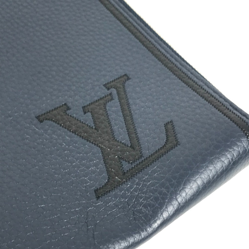 LOUIS VUITTON Clutch bag M68235 Taurillon Clemence Leather Navy LV logo Pochette Jules GM