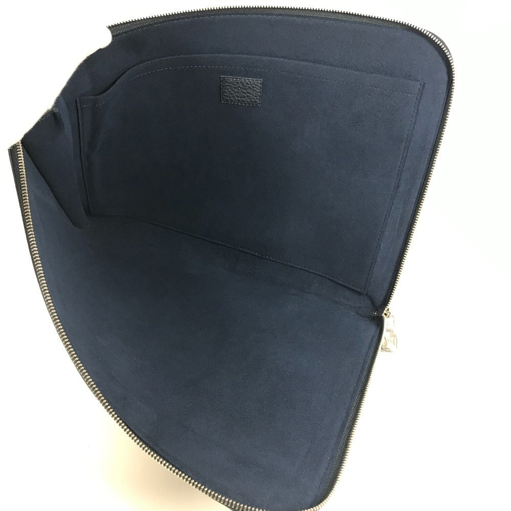 LOUIS VUITTON Clutch bag M68235 Taurillon Clemence Leather Navy LV logo Pochette Jules GM