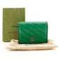 GUCCI Bifold Wallet 573811 leather green GG Marmont Compact wallet Women Used Authentic