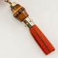 GUCCI Long Wallet Purse 307984 Calfskin Pink / Orange By color Bamboo tassel Zip Around Women Used Authentic