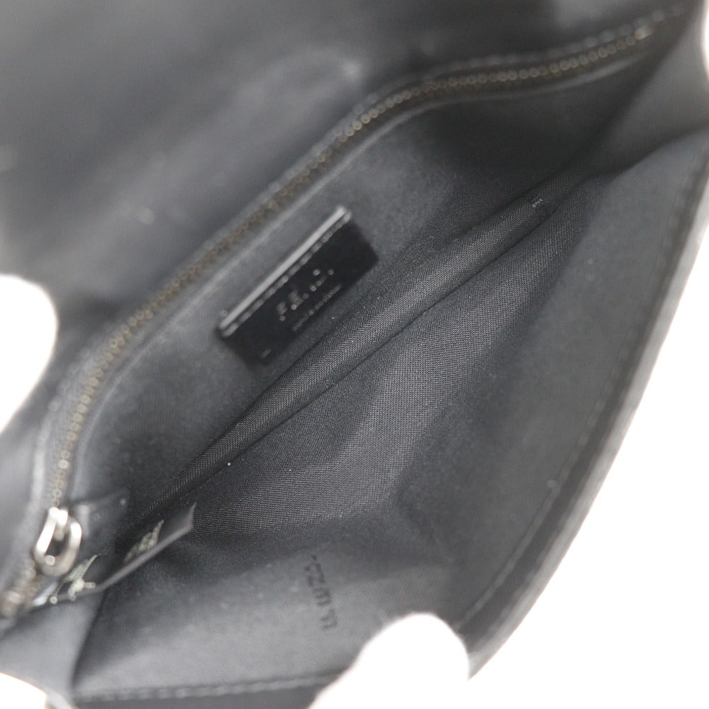FENDI Shoulder Bag 7M0295 Nylon canvas, leather black clutch 3WAY Marsupio Baguette mens Used Authentic