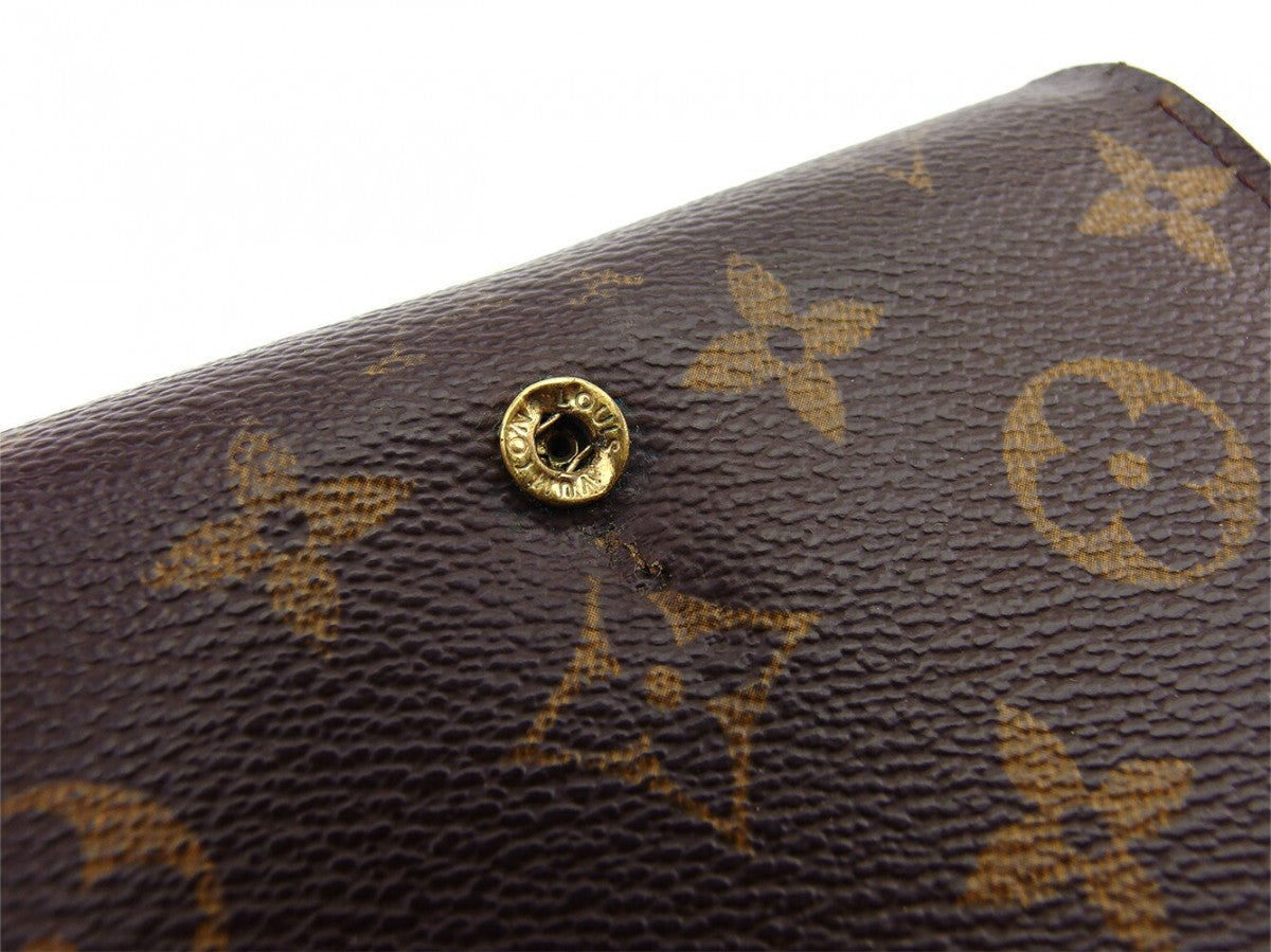 LOUIS VUITTON Long Wallet Purse M61730 Brown beige gold Portonebi Tresol