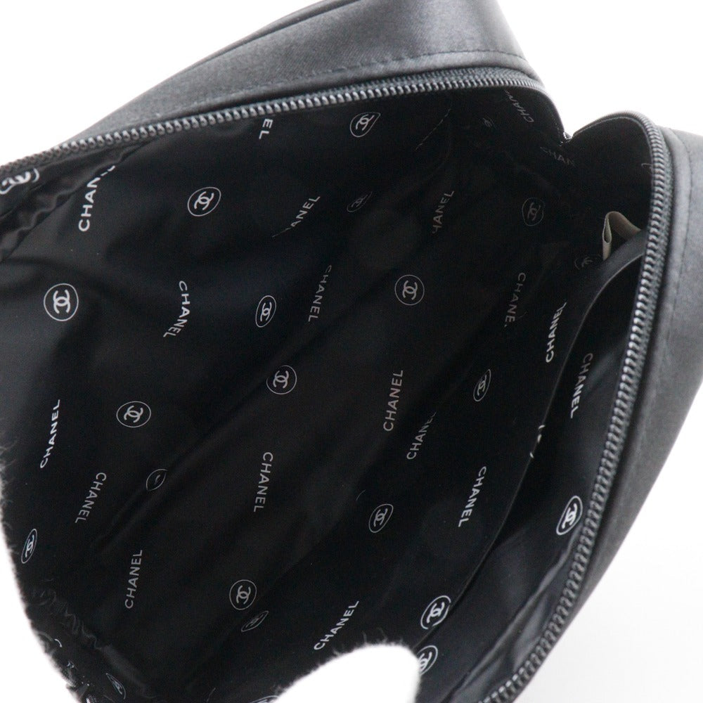 CHANEL Pouch Nylon black novelty Mademoiselle
