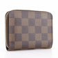 LOUIS VUITTON Coin case N63070 Damier canvas Brown Zip around purse Women Used Authentic