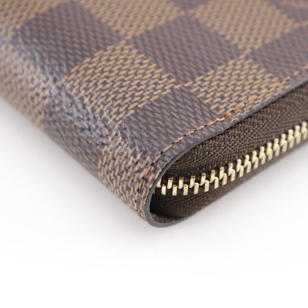 LOUIS VUITTON Coin case N63070 Damier canvas Brown Zip around purse Women Used Authentic