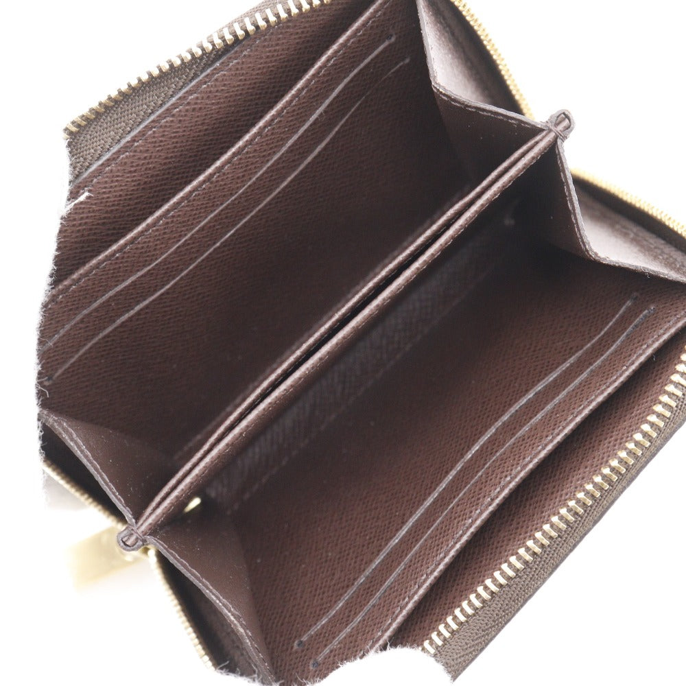 LOUIS VUITTON Coin case N63070 Damier canvas Brown Zip around purse Women Used Authentic