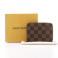 LOUIS VUITTON Coin case N63070 Damier canvas Brown Zip around purse Women Used Authentic