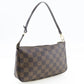 LOUIS VUITTON Pouch N51983 Damier canvas Brown Accessory pouch Women Used Authentic