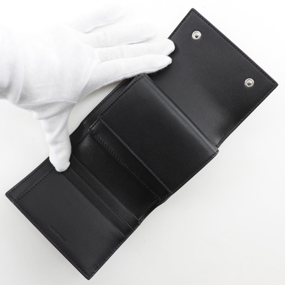 CELINE Tri-fold wallet 10B573BEL leather black Small trifold wallet unisex(Unisex) Used Authentic