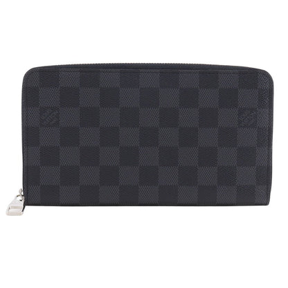 LOUIS VUITTON Long Wallet Purse N60111 Damier Grafitto Canvas black Travel case Zippy Organizer