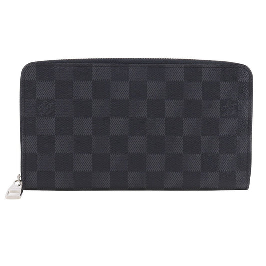 LOUIS VUITTON Long Wallet Purse N60111 Damier Grafitto Canvas black Travel case Zippy Organizer