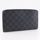LOUIS VUITTON Long Wallet Purse N60111 Damier Grafitto Canvas black Travel case Zippy Organizer