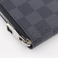 LOUIS VUITTON Long Wallet Purse N60111 Damier Grafitto Canvas black Travel case Zippy Organizer