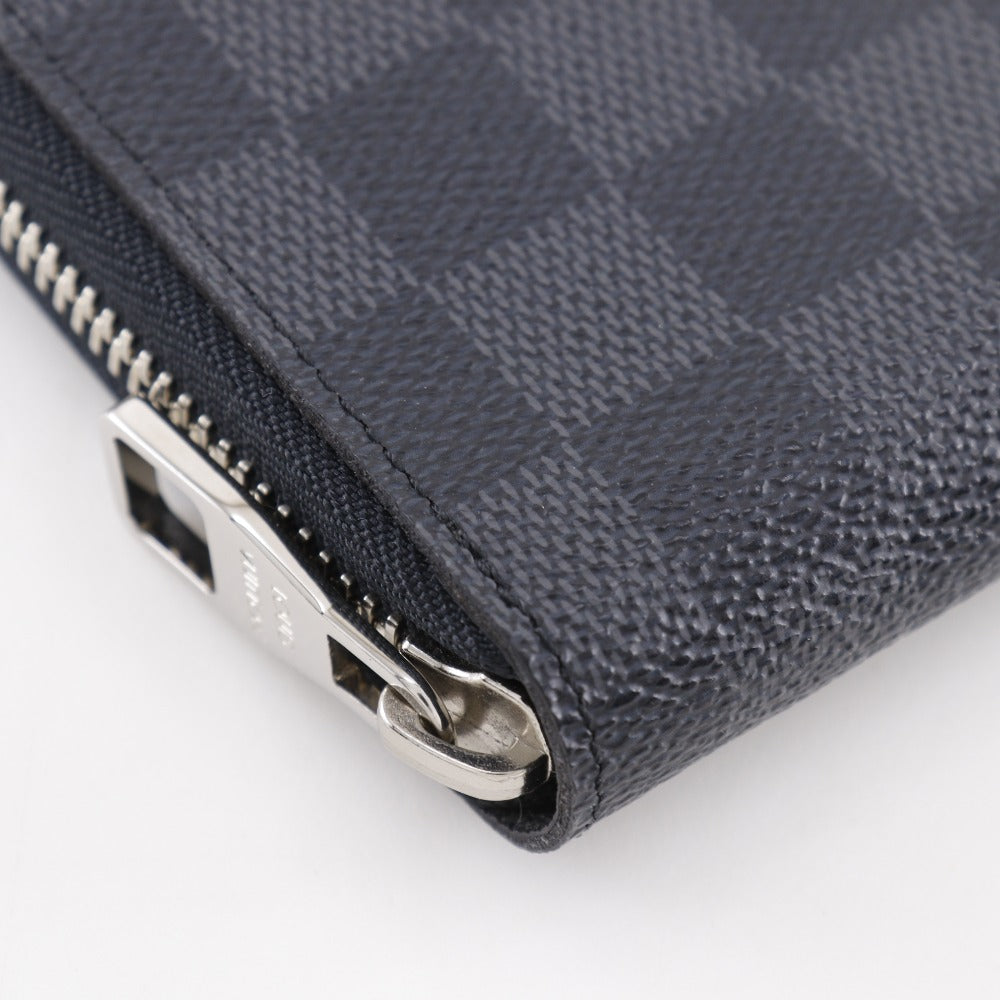 LOUIS VUITTON Long Wallet Purse N60111 Damier Grafitto Canvas black Travel case Zippy Organizer