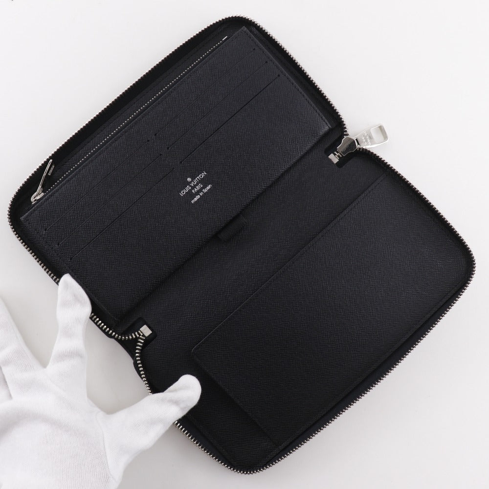LOUIS VUITTON Long Wallet Purse N60111 Damier Grafitto Canvas black Travel case Zippy Organizer