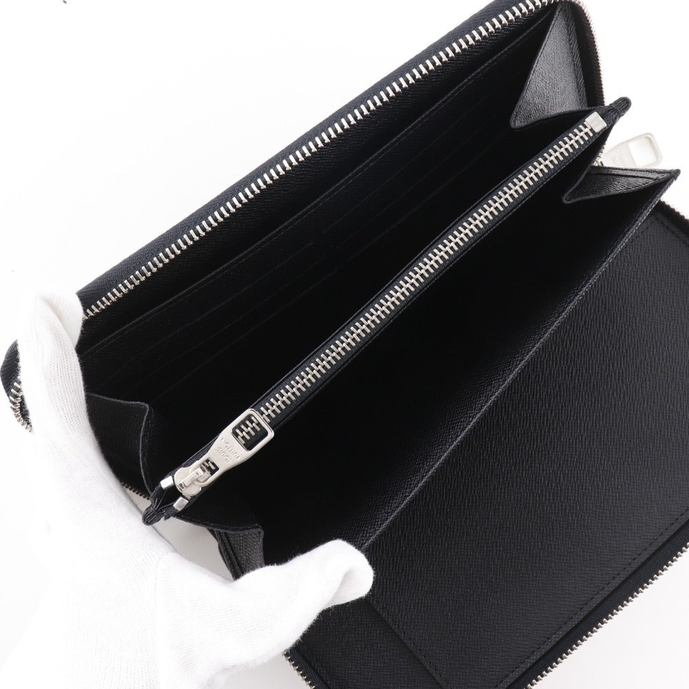 LOUIS VUITTON Long Wallet Purse N60111 Damier Grafitto Canvas black Travel case Zippy Organizer