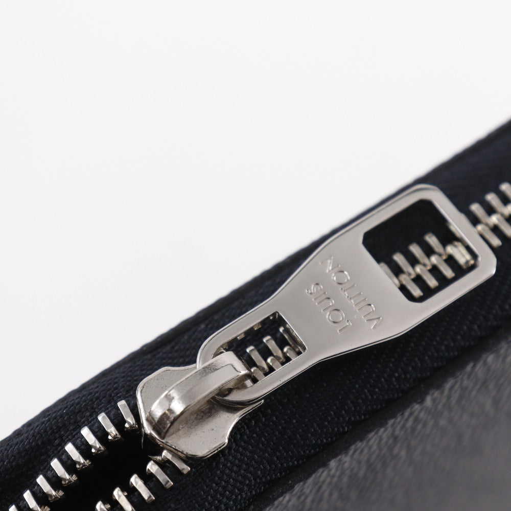 LOUIS VUITTON Long Wallet Purse N60111 Damier Grafitto Canvas black Travel case Zippy Organizer
