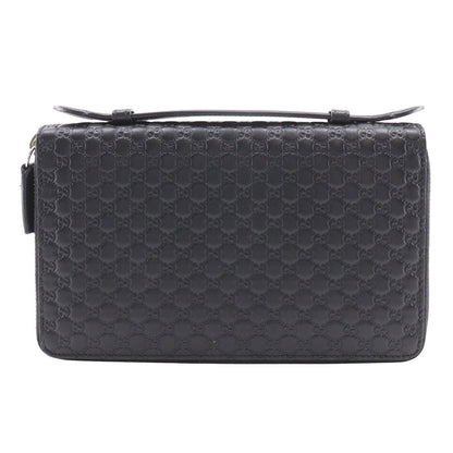 GUCCI Long Wallet Purse 449246 Sima leather black micro Travel Document Case