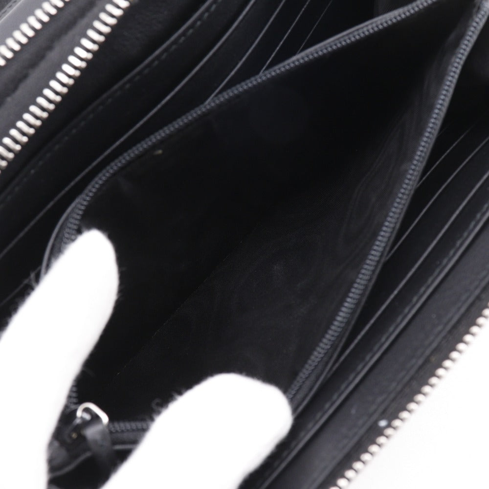 GUCCI Long Wallet Purse 449246 Sima leather black micro Travel Document Case