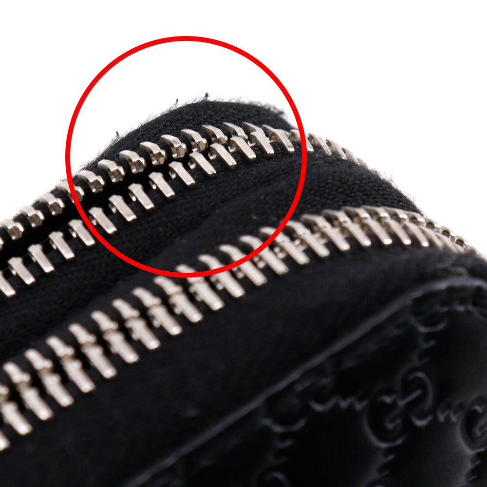 GUCCI Long Wallet Purse 449246 Sima leather black micro Travel Document Case