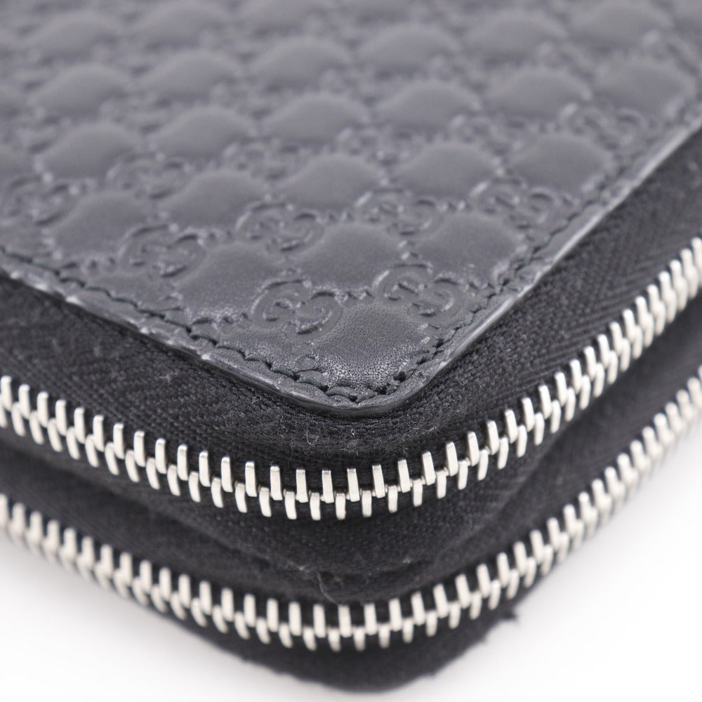 GUCCI Long Wallet Purse 449246 Sima leather black micro Travel Document Case