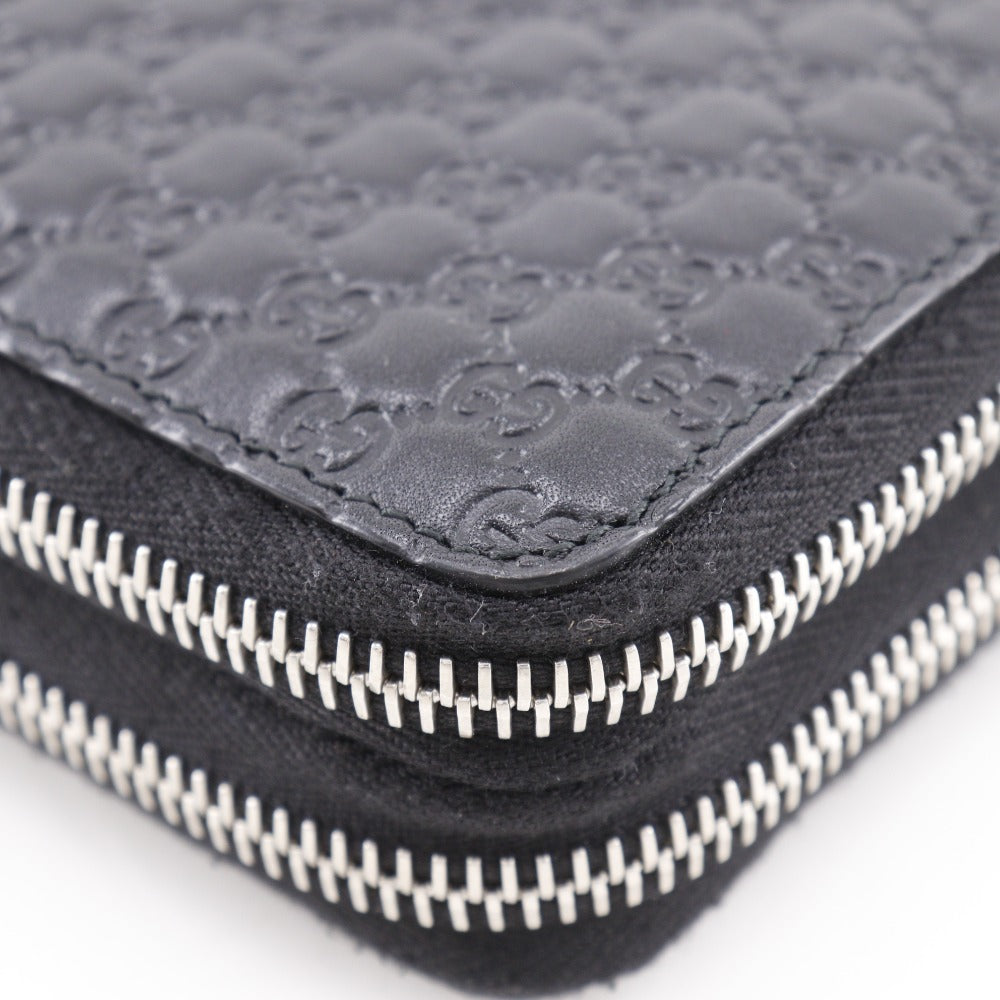 GUCCI Long Wallet Purse 449246 Sima leather black micro Travel Document Case