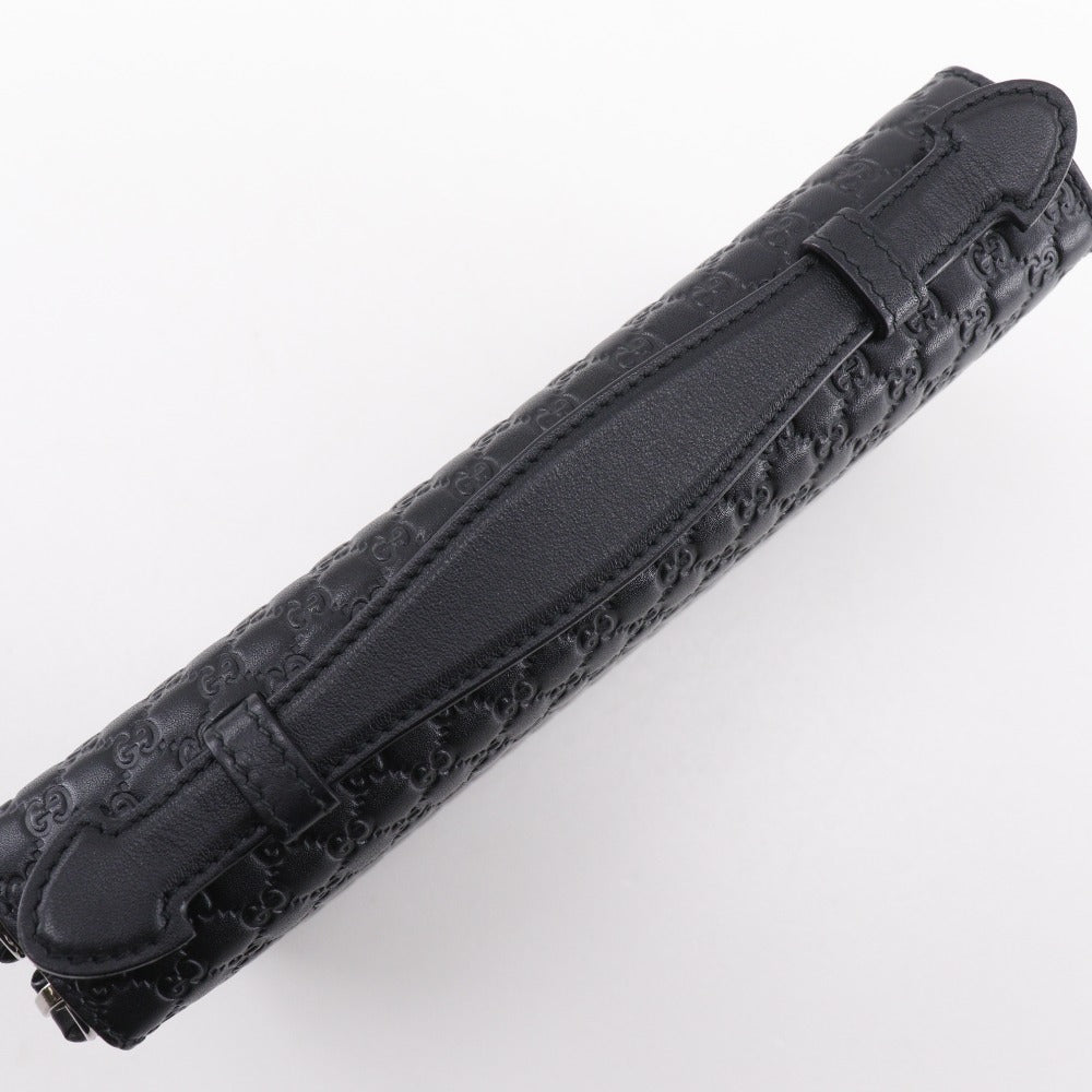 GUCCI Long Wallet Purse 449246 Sima leather black micro Travel Document Case