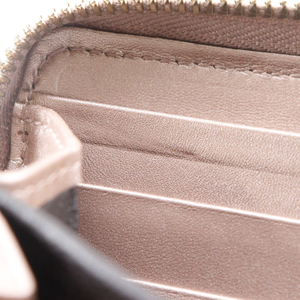 GUCCI Long Wallet Purse 308012 Sima leather pink Zip Around Interlocking G
