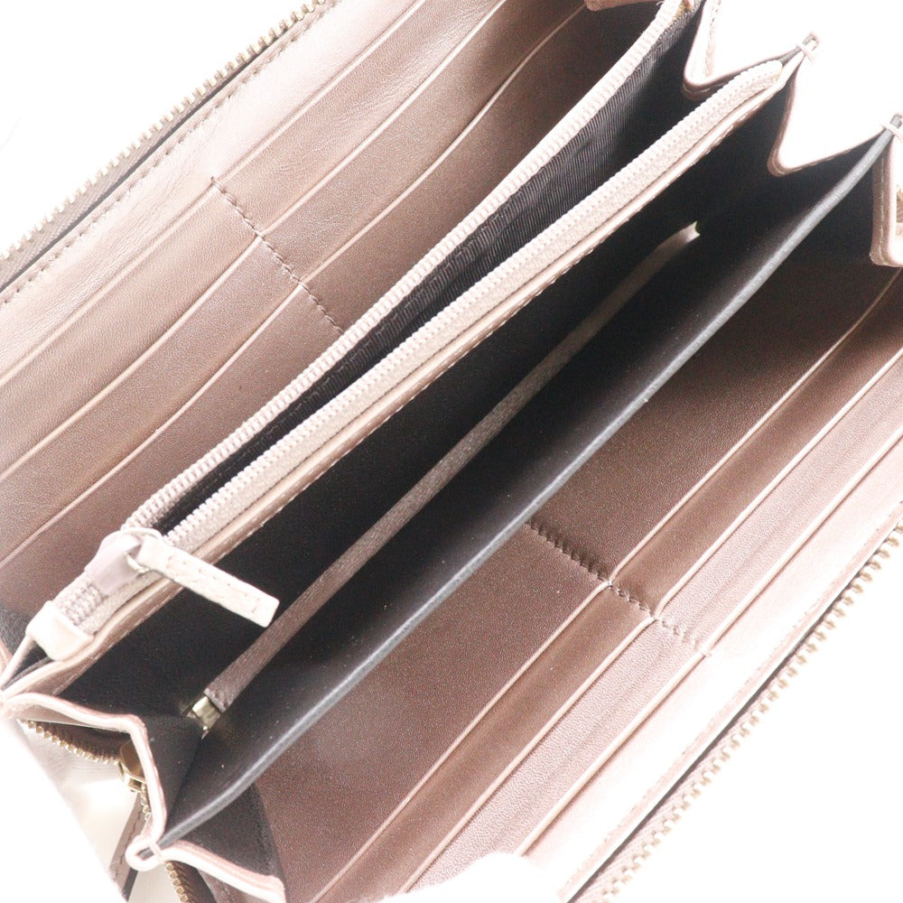 GUCCI Long Wallet Purse 308012 Sima leather pink Zip Around Interlocking G