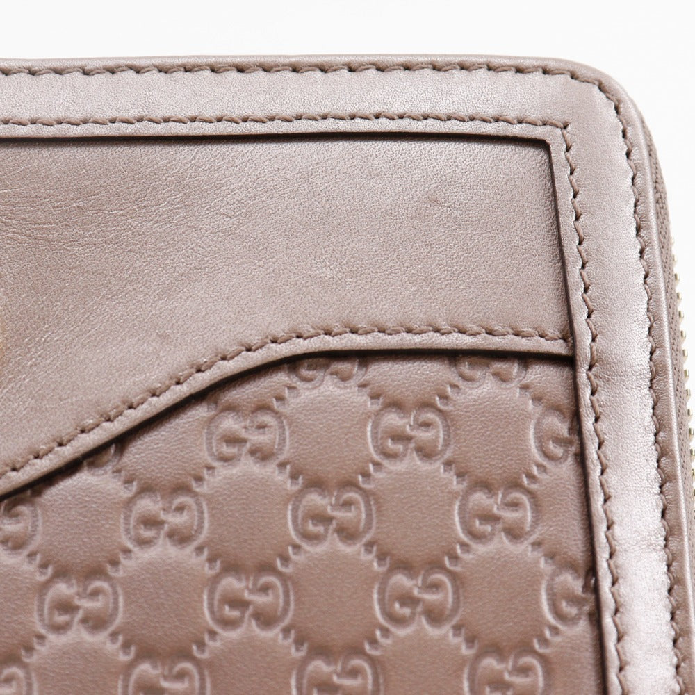 GUCCI Long Wallet Purse 308012 Sima leather pink Zip Around Interlocking G