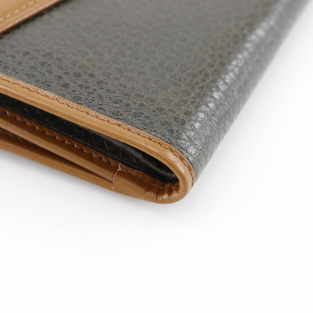 CELINE Bifold Wallet leather Brown W Hook Wallet  Women Used Authentic