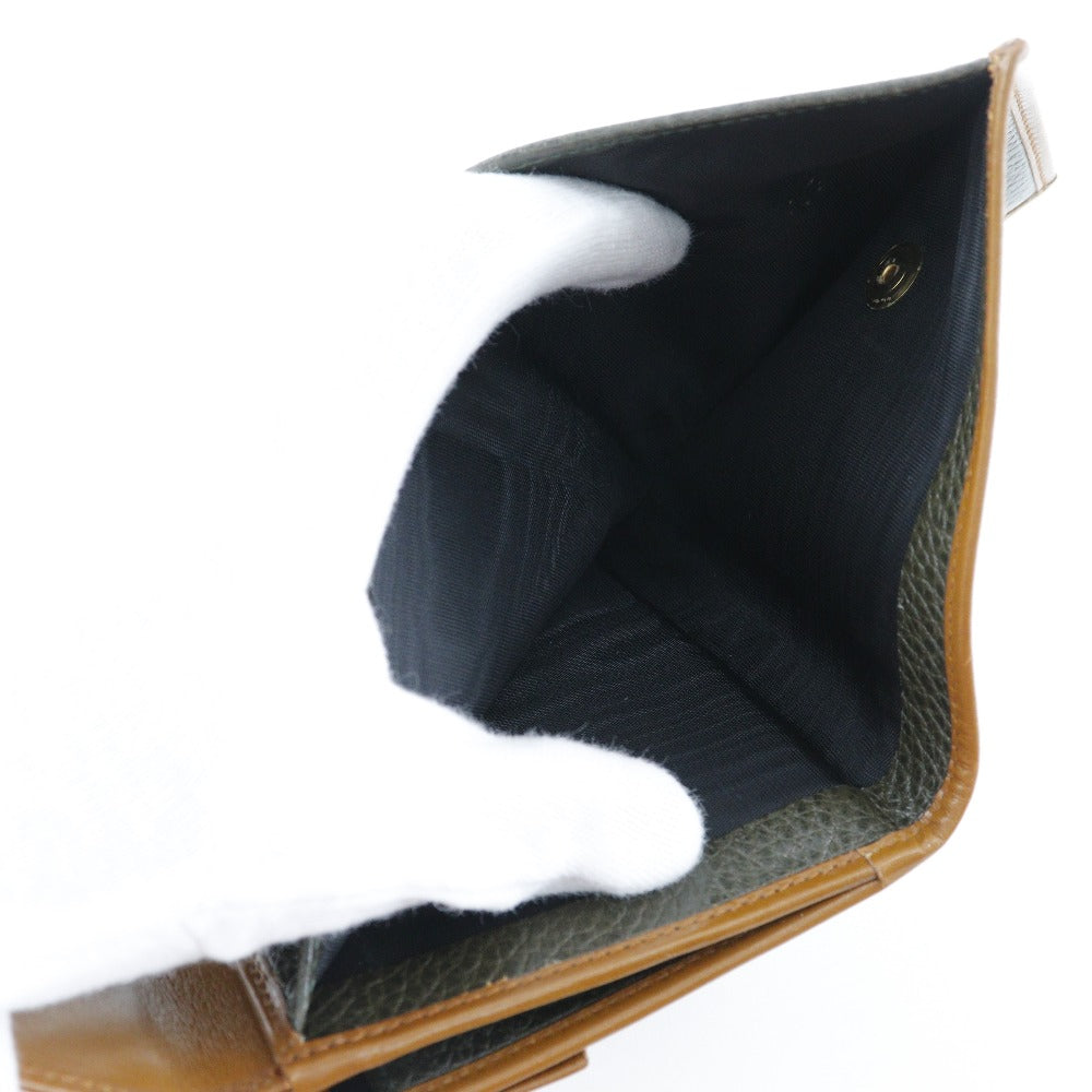 CELINE Bifold Wallet leather Brown W Hook Wallet  Women Used Authentic